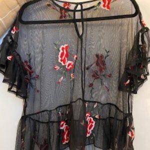 Sheer Embroidered Top